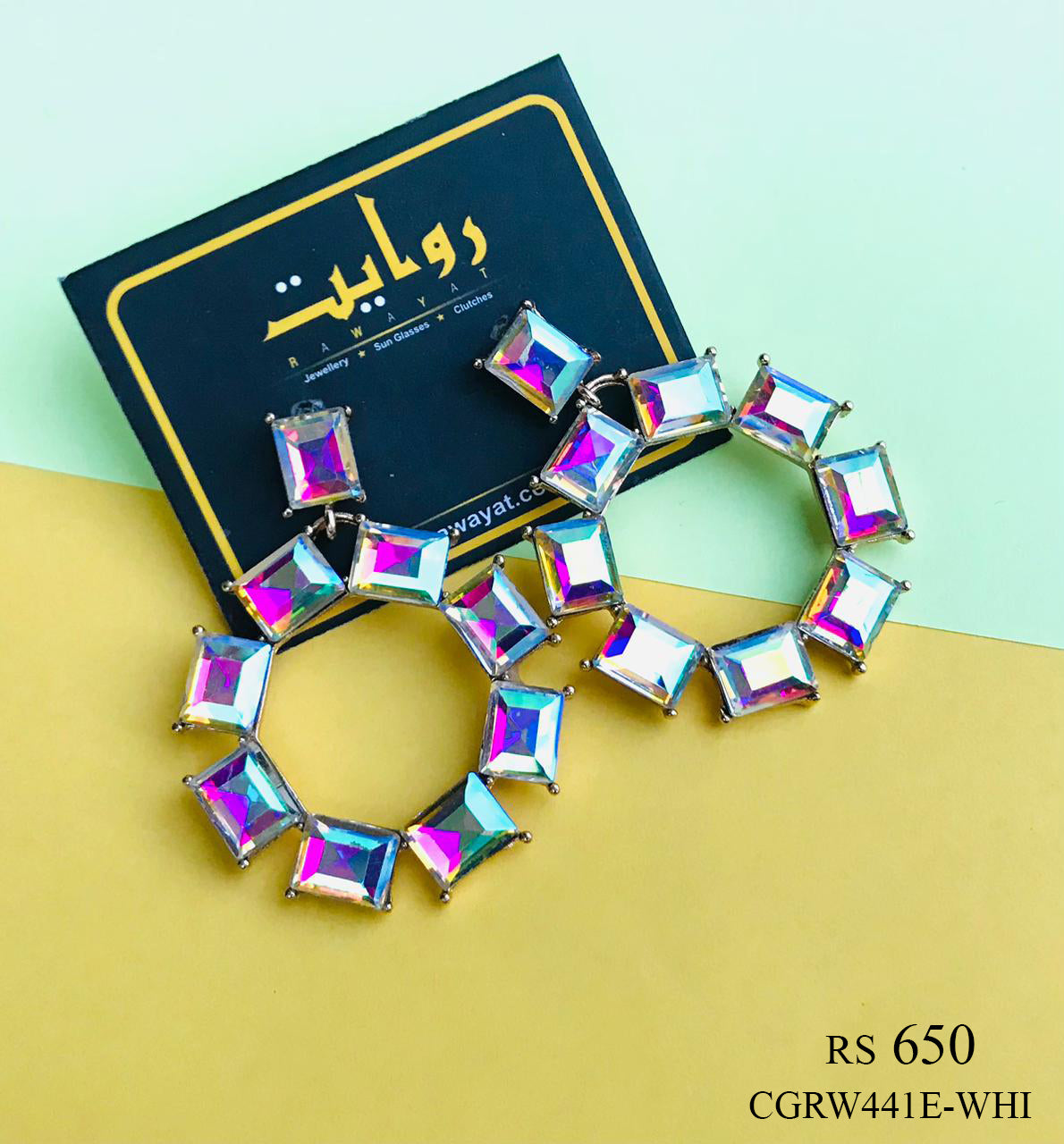 AMANI EARRING (AB WHITE CRYSTAL)