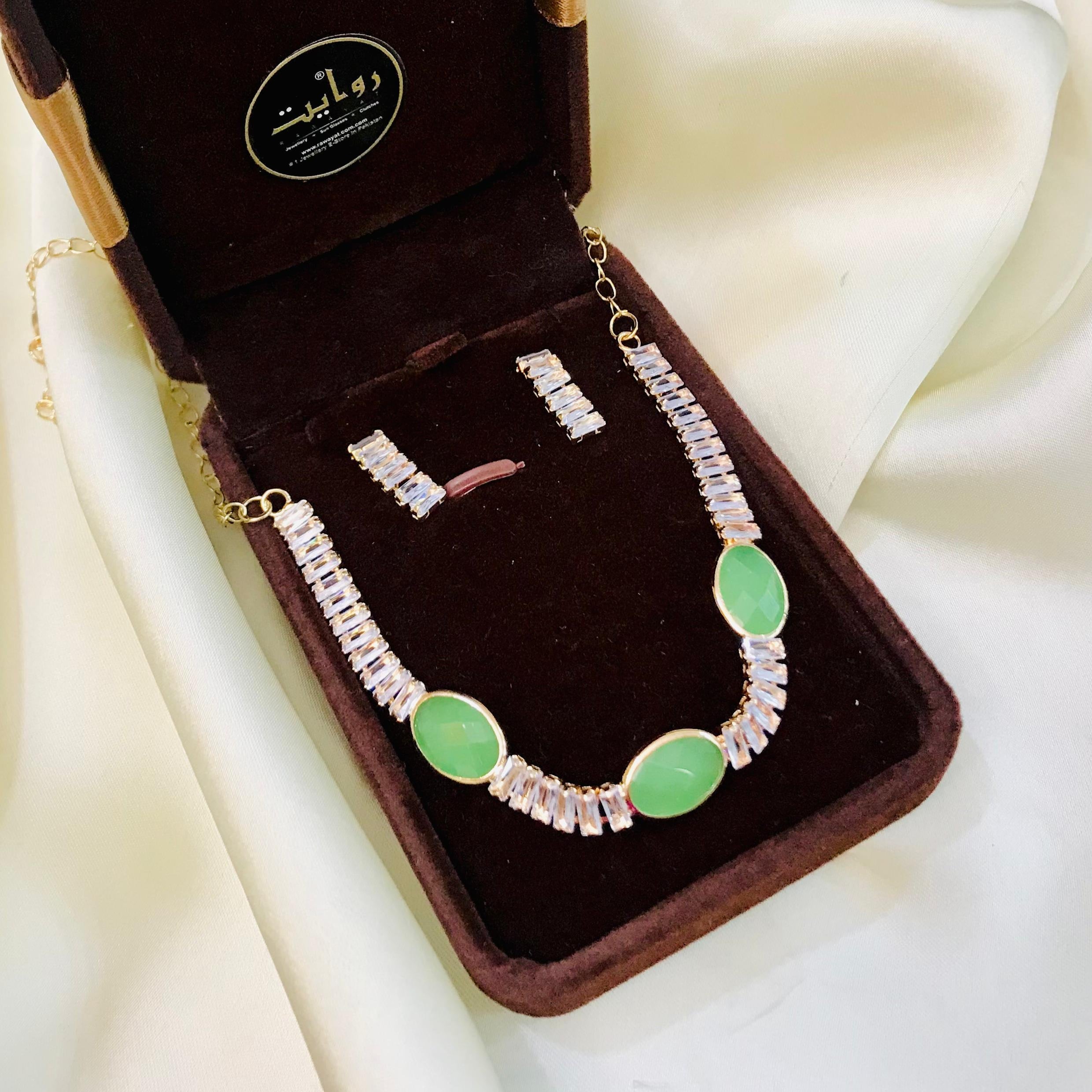 Zircon Necklace-25 (Mint Green)